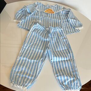 Kids Mud Kingdom Blue and White Striped Pajama Set